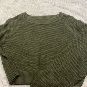 Cropped olive green sweater